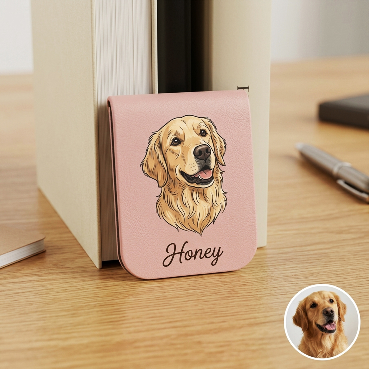 Personalized Pet Leather Bookmark Clip with Name