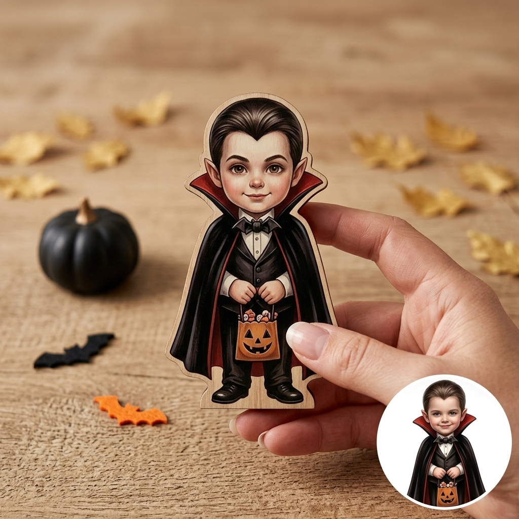 Personalized Halloween Wooden Ornaments of People and Pets