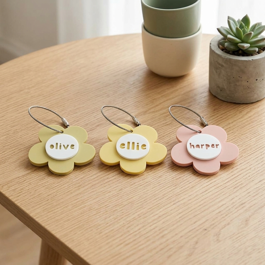 Personalized Flower Keychain Bag Ornaments