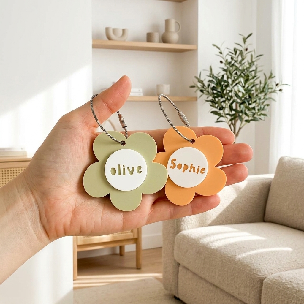 Personalized Flower Keychain Bag Ornaments