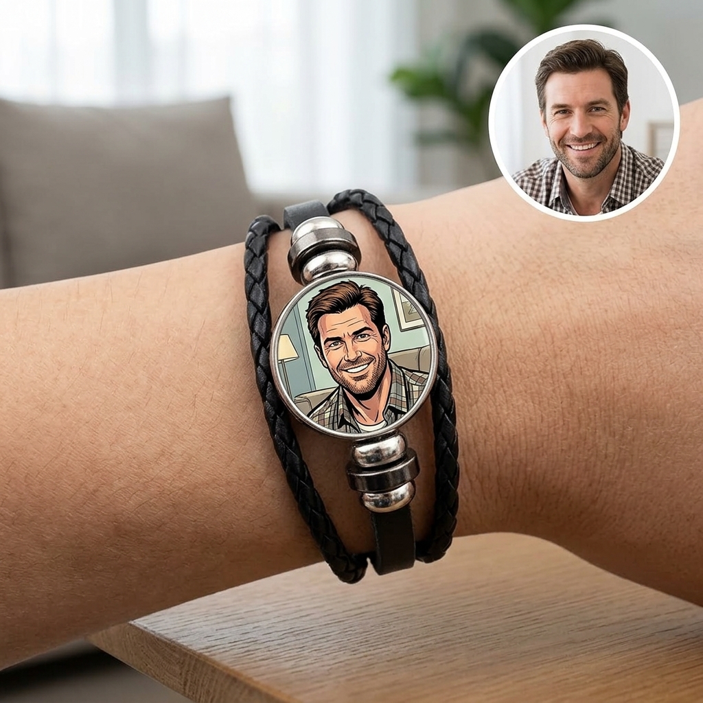 Personalized Photo Leather Bracelet