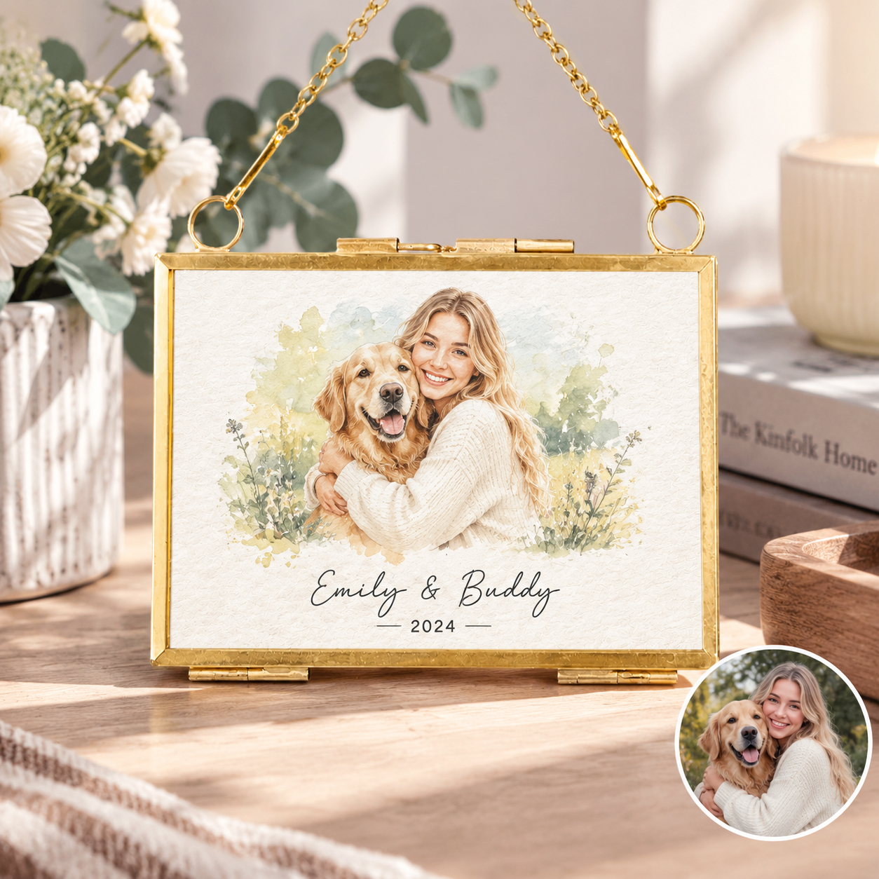 Personalized Photo Ornament, Glass Picture Frame