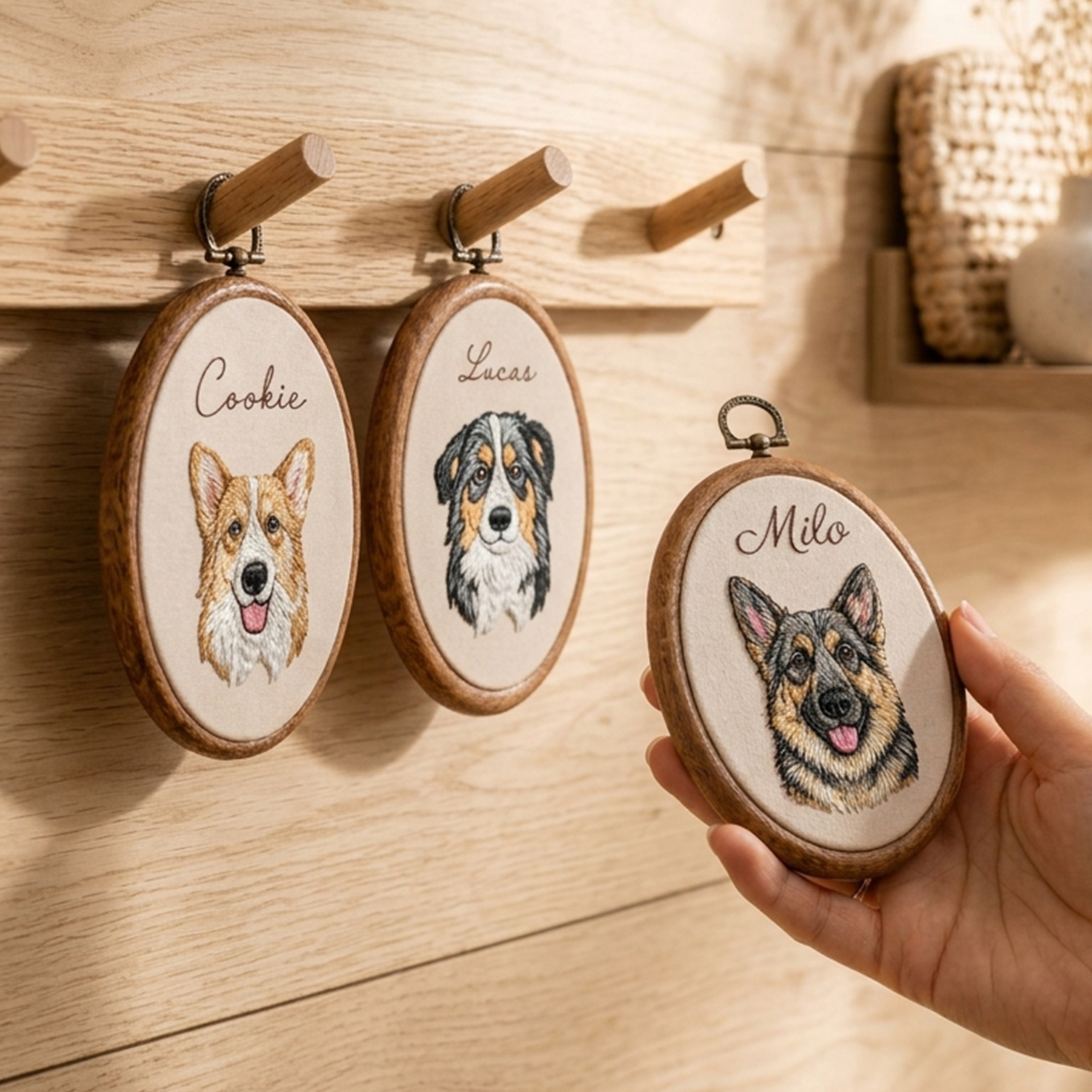 Custom Embroidered Pet with Name Frame