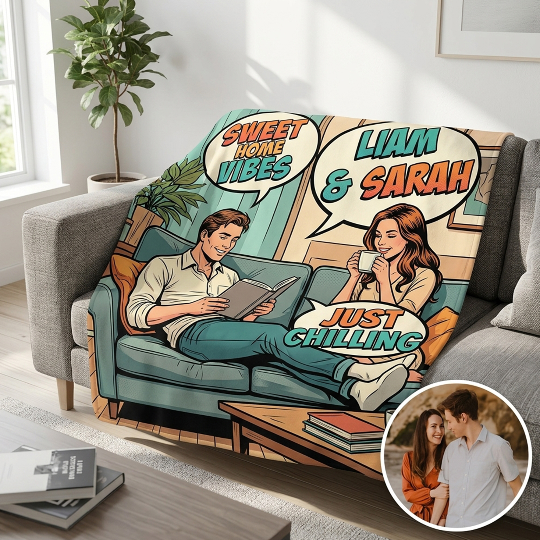 Personalized Blankets for Couple/Family/Pets