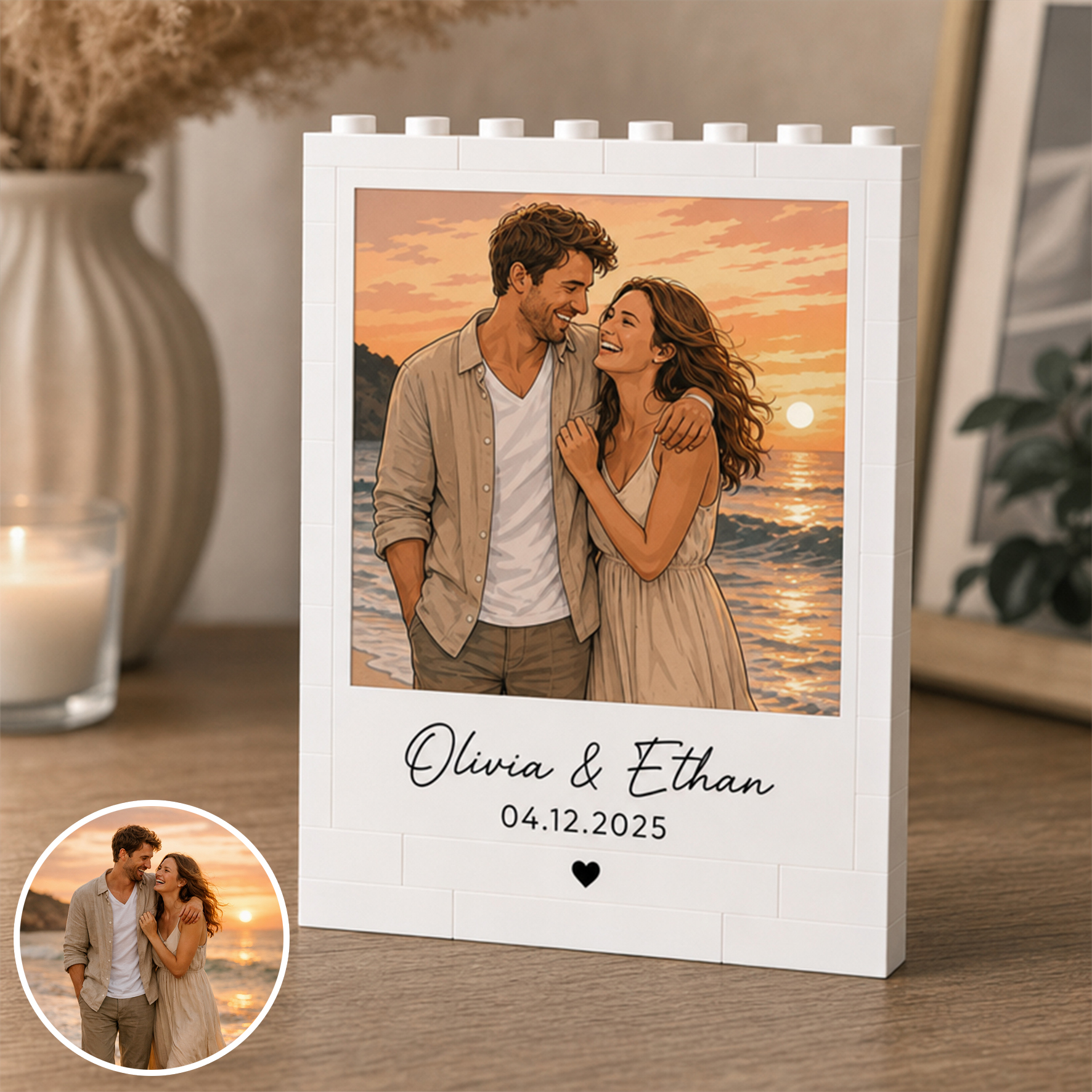 Personalized Photo Puzzle Blocks Ornaments