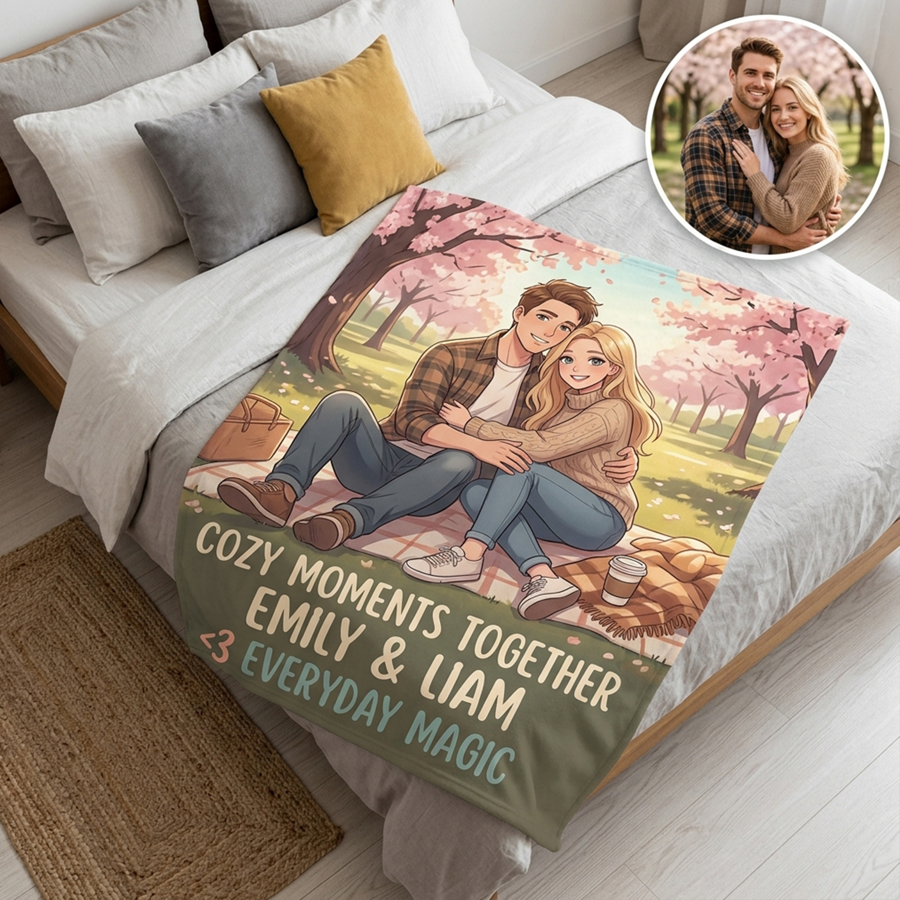 Personalized Blankets for Couple/Family/Pets
