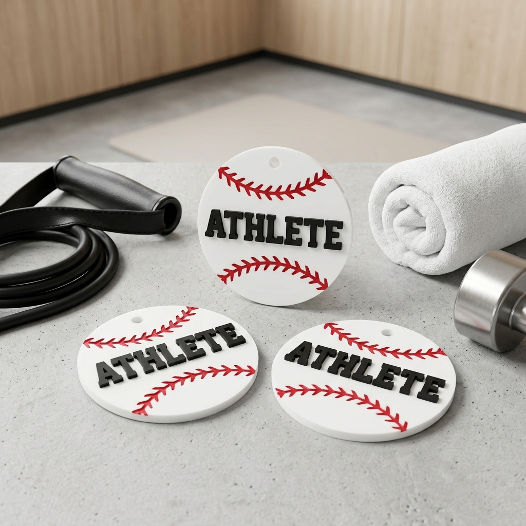 Custom Baseball Bag Name Tag, Baseball with Name Keychain  Gift