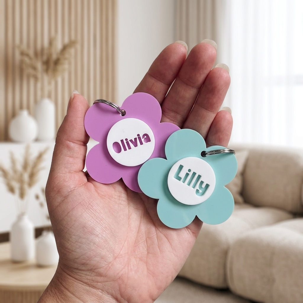 Personalized Flower Keychain Bag Ornaments