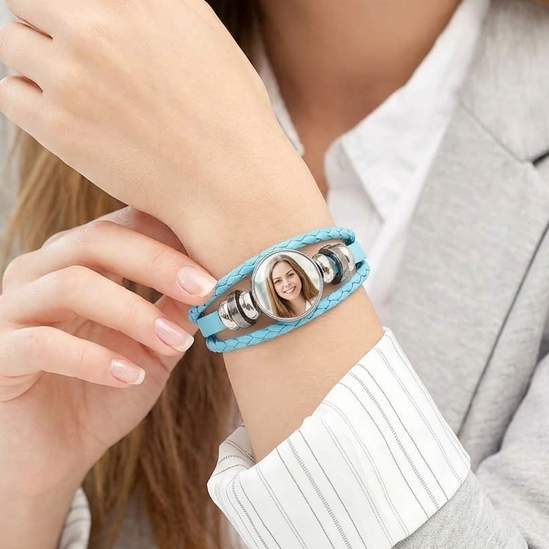 Personalized Photo Leather Bracelet