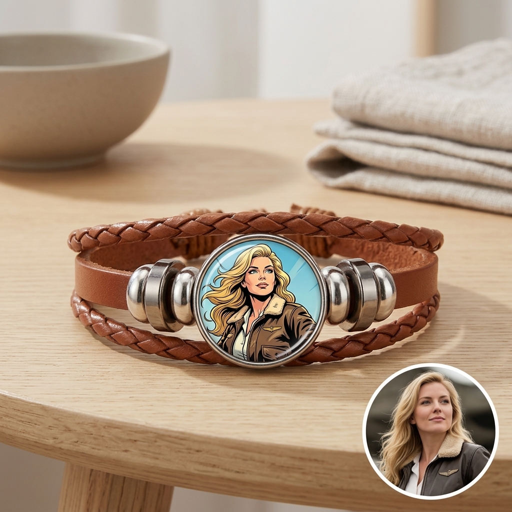 Personalized Photo Leather Bracelet