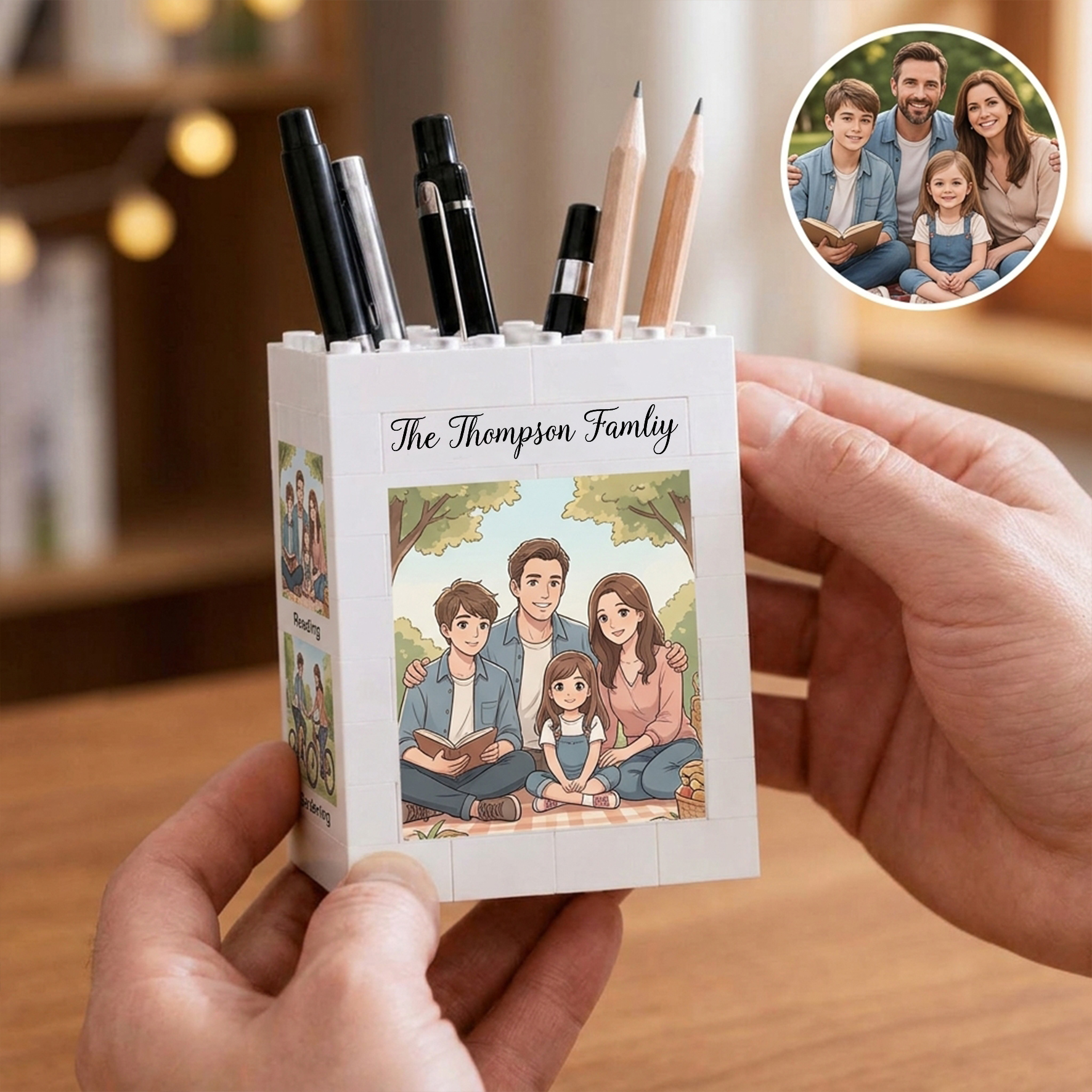Personalized Building Block Puzzle Pen Holder