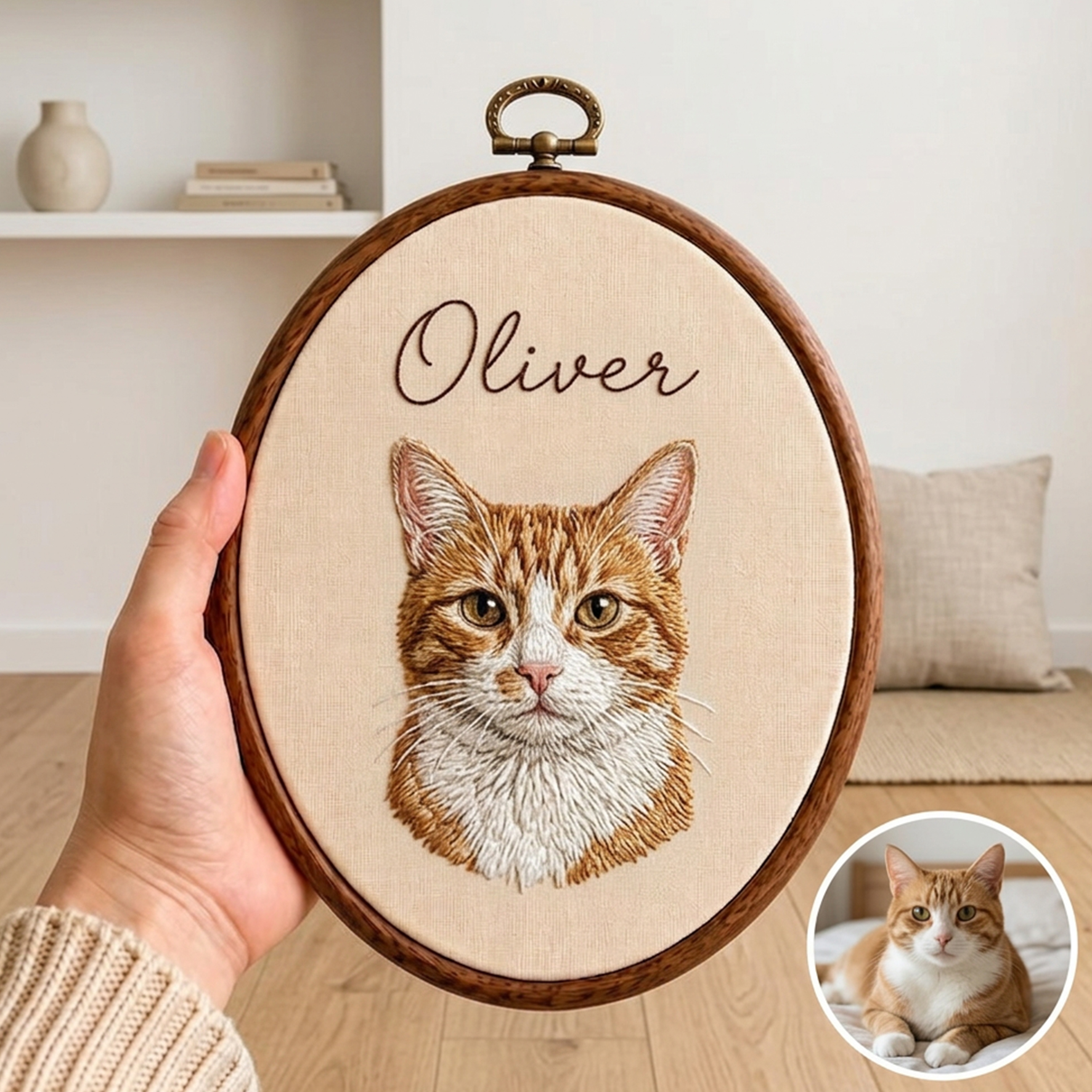 Custom Embroidered Pet with Name Frame