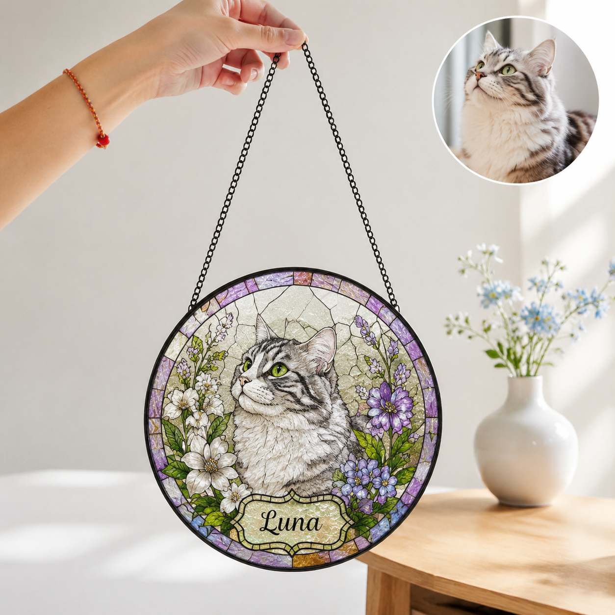 Personalized Suncatcher Stained Glass Ornaments