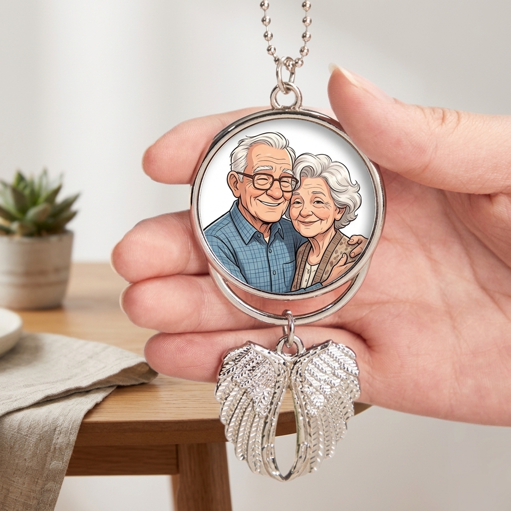 Personalized Photo with Wings Car Ornaments