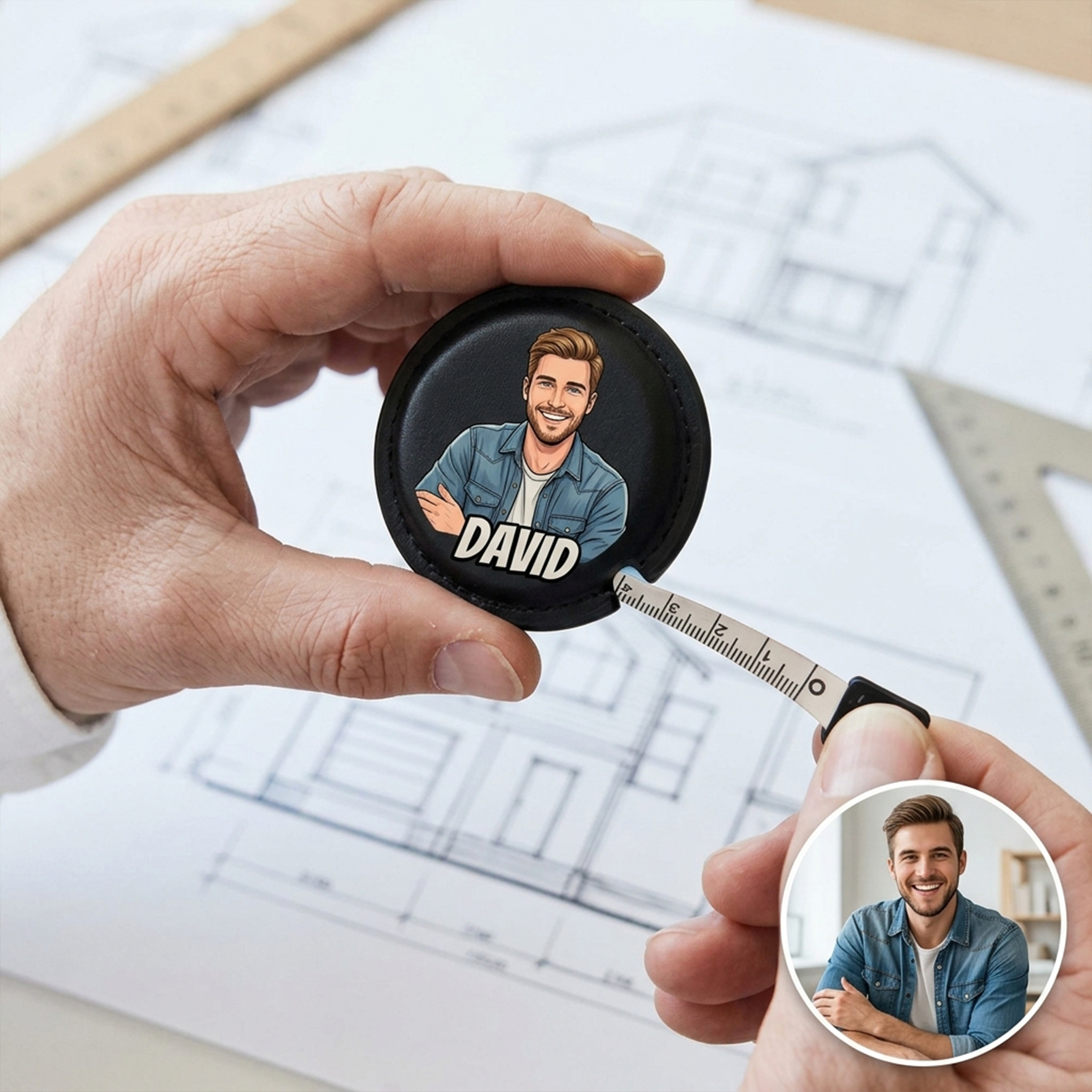 Personalized Leather Tape Measure
