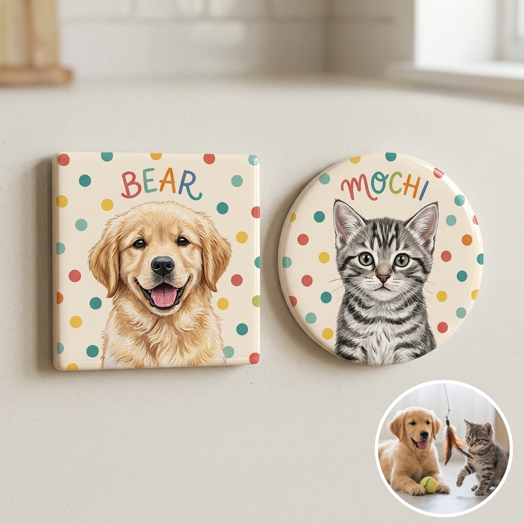 Custom Pet Fridge Ceramic Magnets