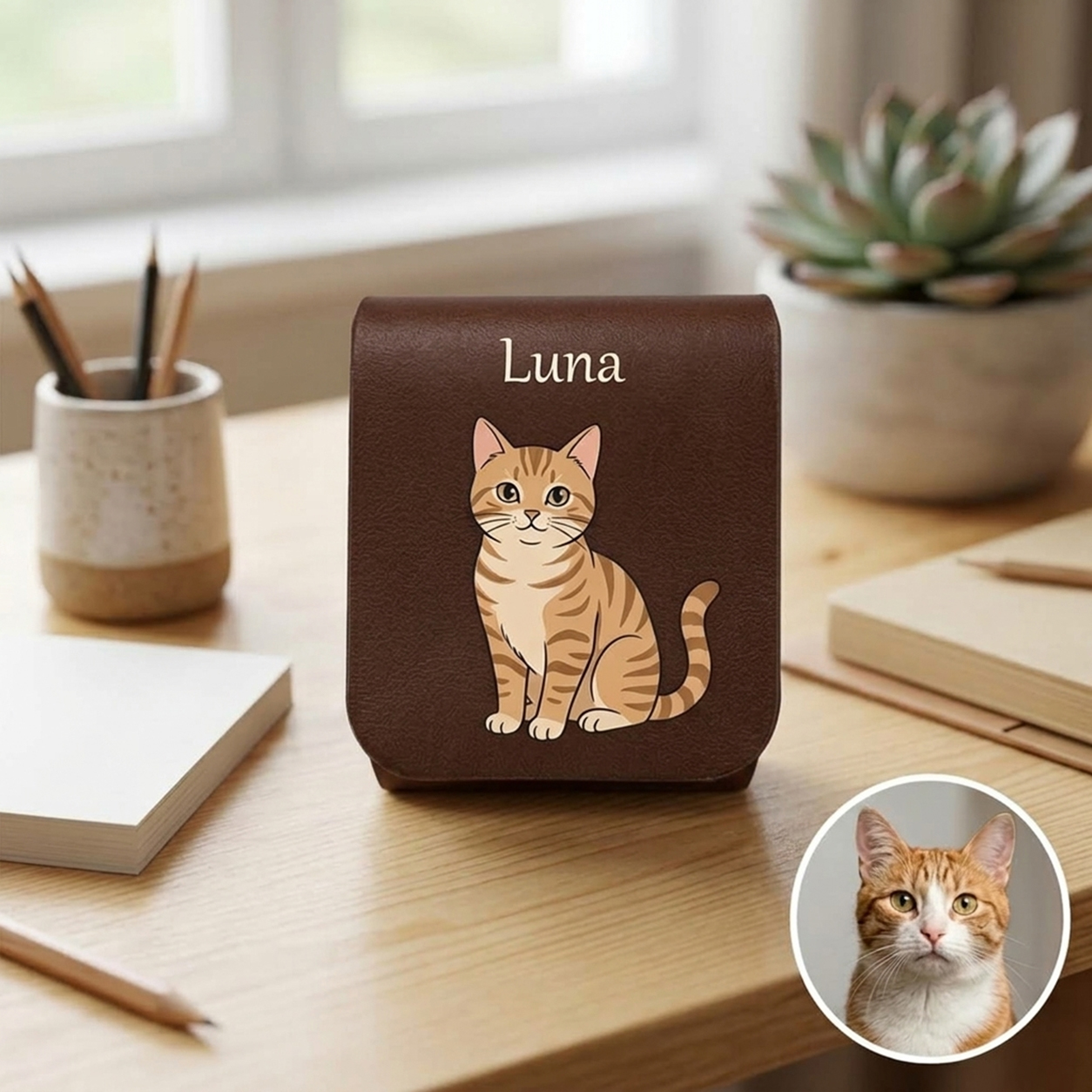 Personalized Pet Leather Bookmark Clip with Name