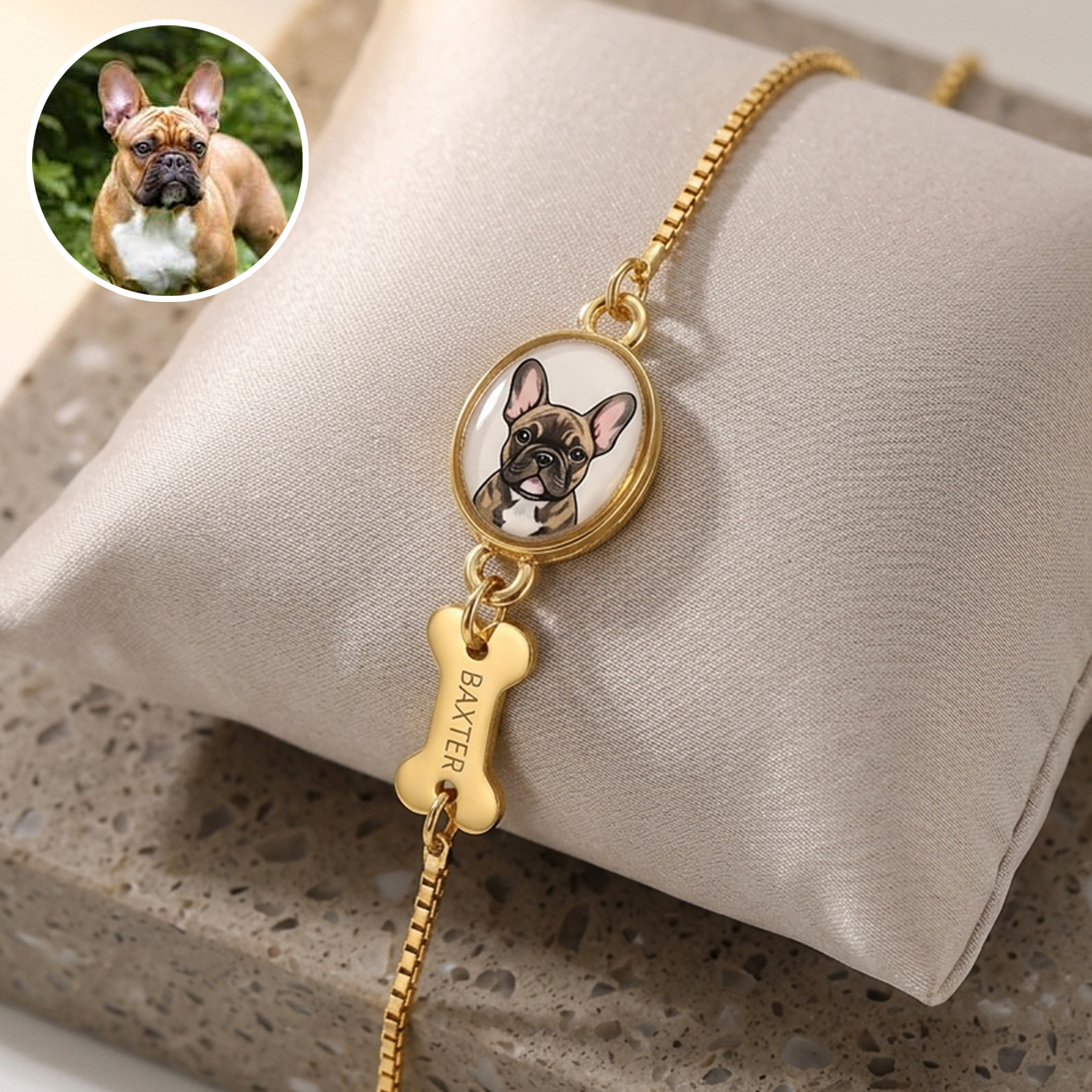 Personalized Pet Bone Engraved Name Bracele