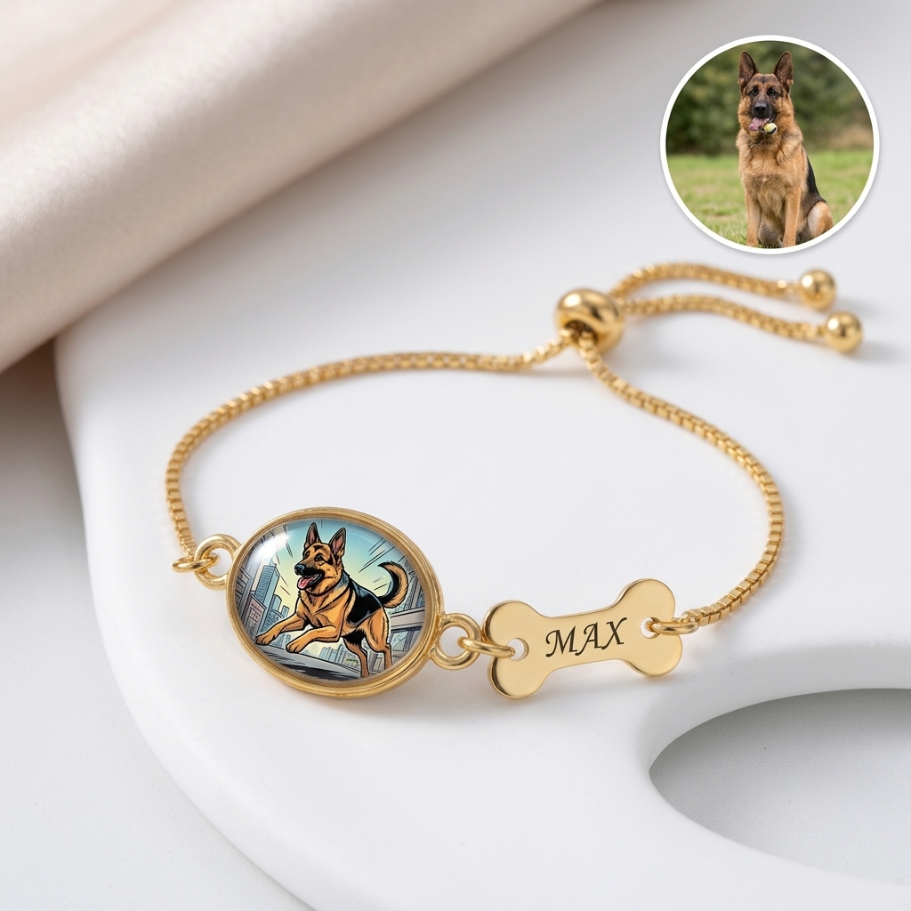 Personalized Pet Bone Engraved Name Bracele