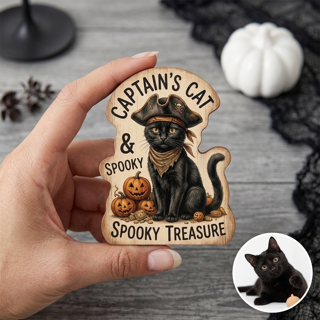 Personalized Halloween Wooden Ornaments of People and Pets
