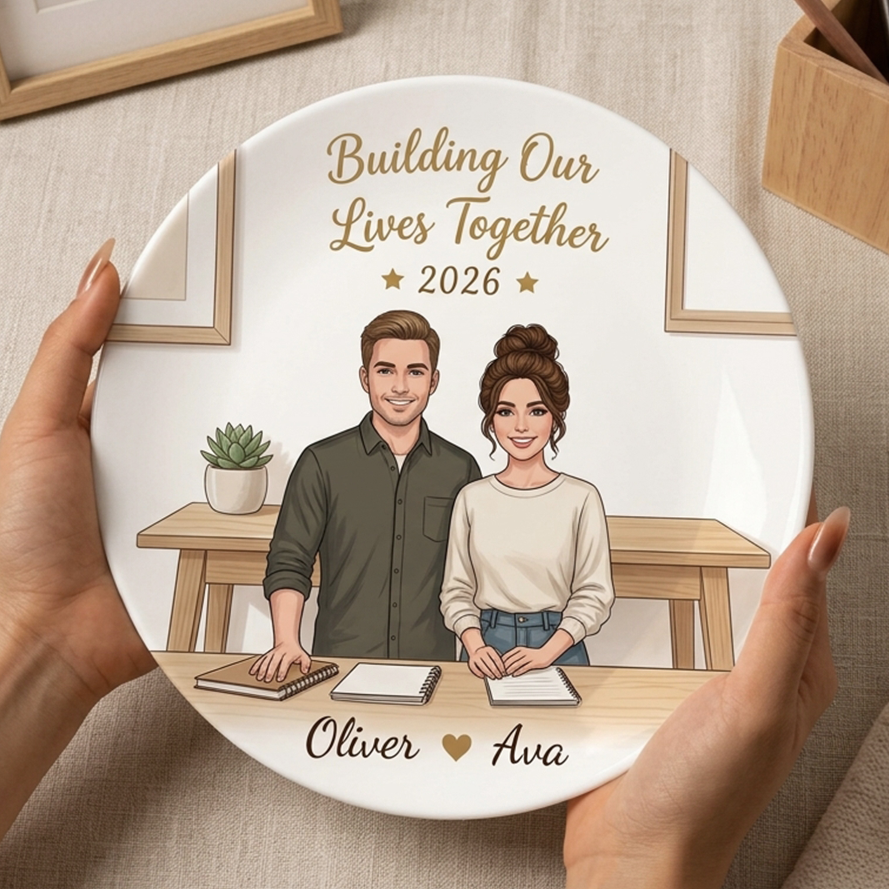 Personalized Dish Ornaments for Baby Couple Pet
