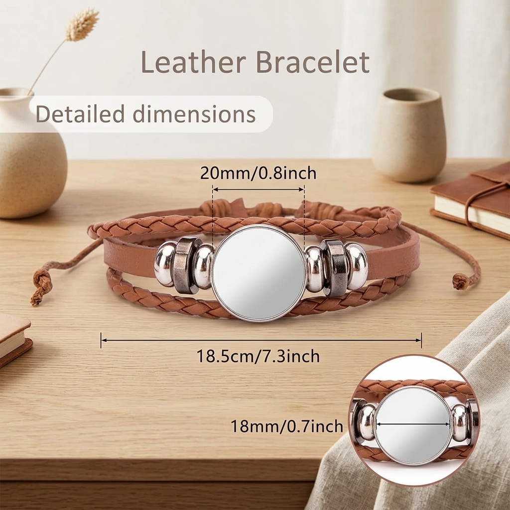 Personalized Photo Leather Bracelet