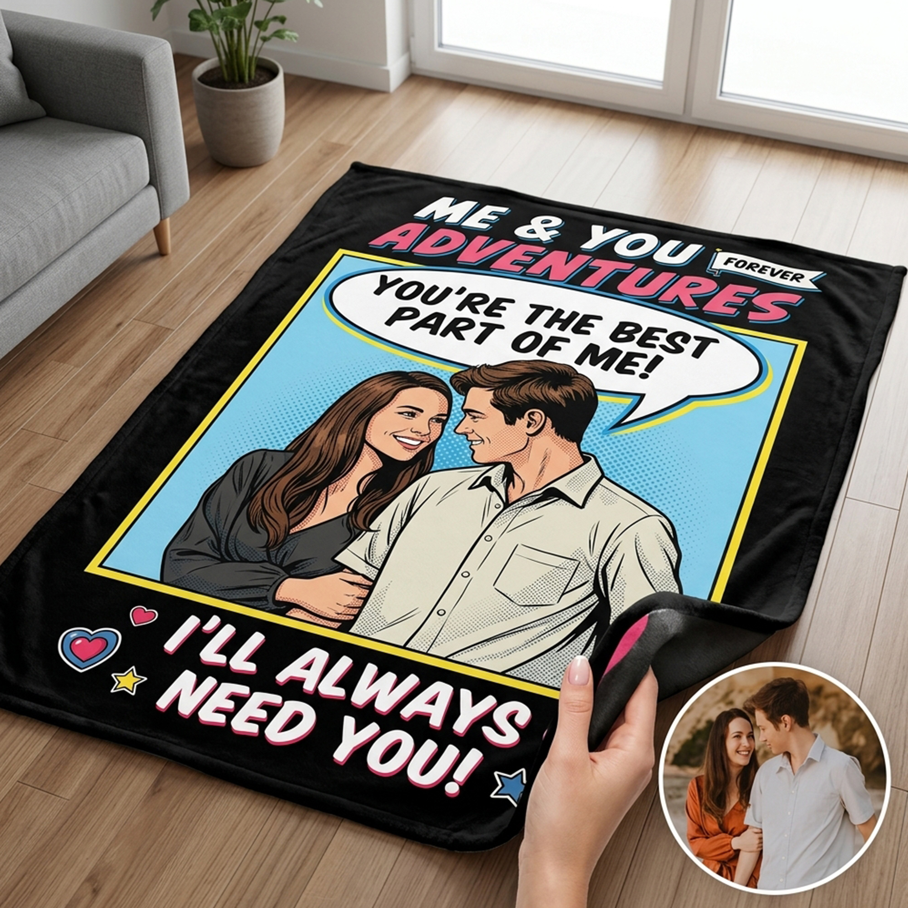 Personalized Blankets for Couple/Family/Pets