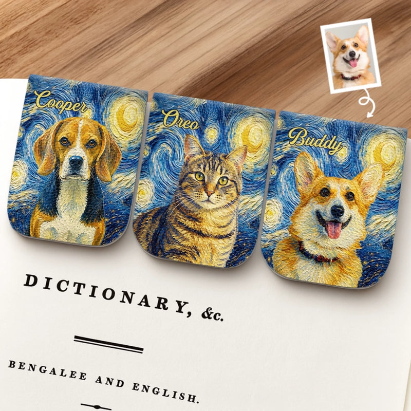 Personalized Pet Leather Bookmark Clip with Name