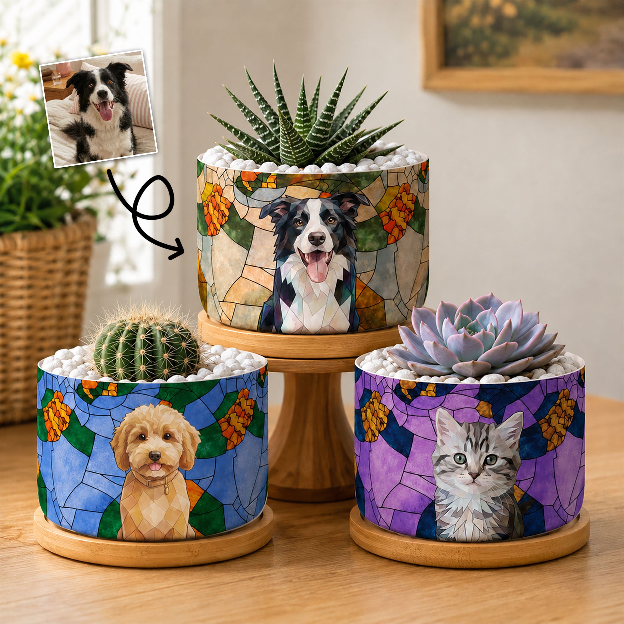 Custom Pet Ceramic Succulent Planter Pot