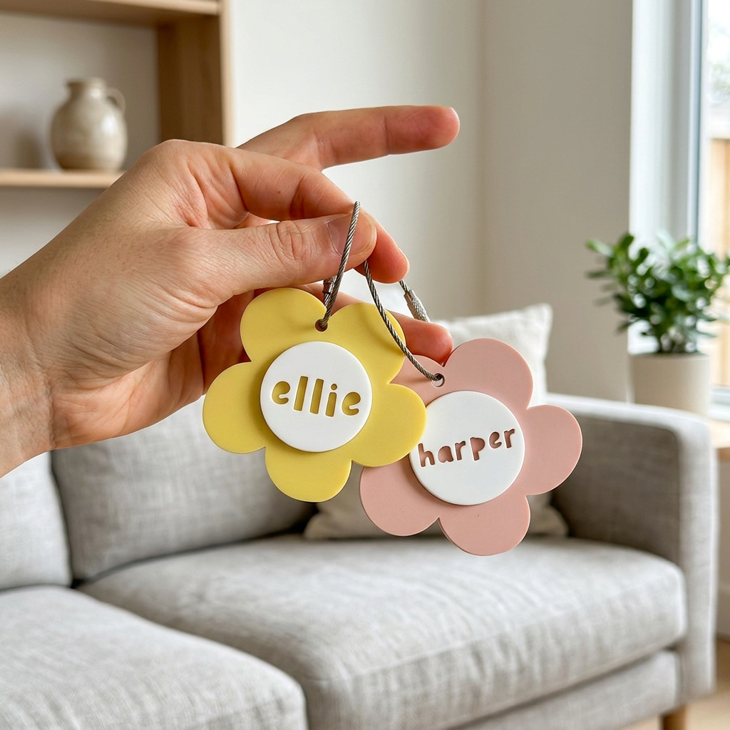 Personalized Flower Keychain Bag Ornaments
