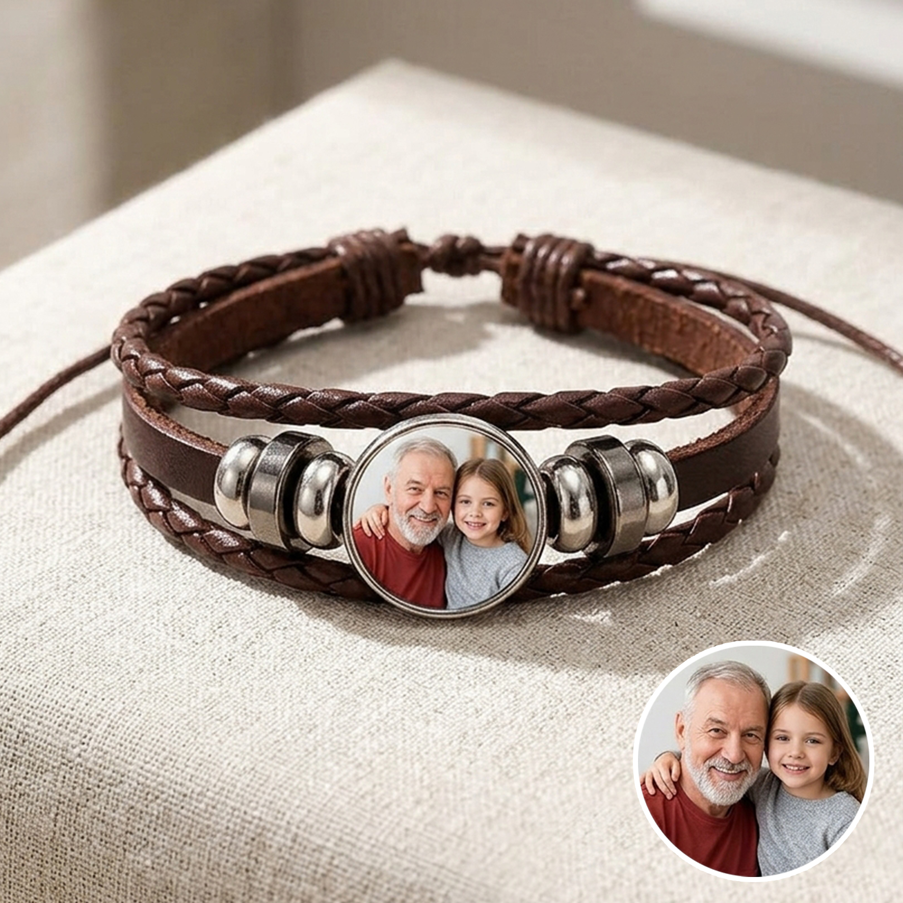 Personalized Photo Leather Bracelet