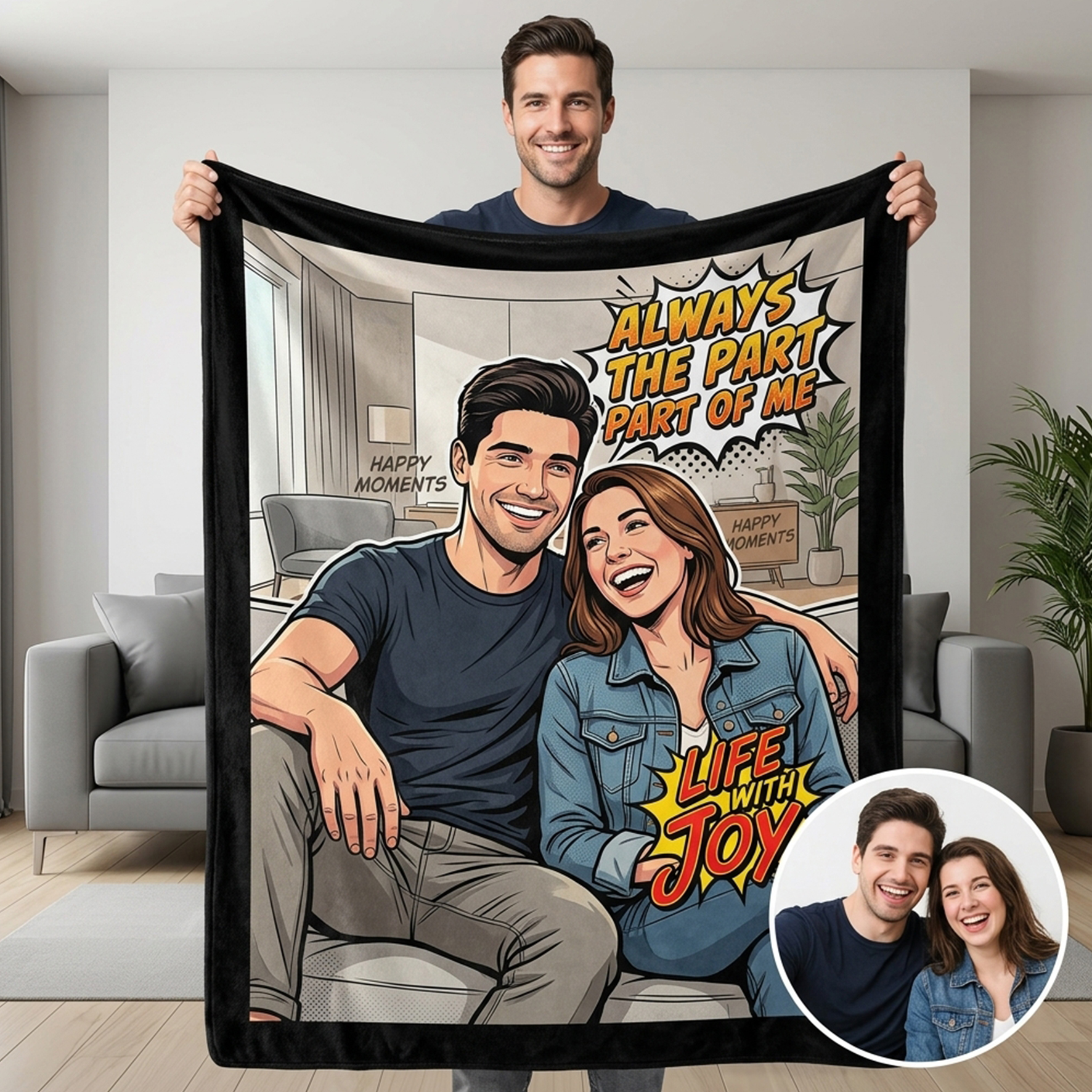 Personalized Blankets for Couple/Family/Pets