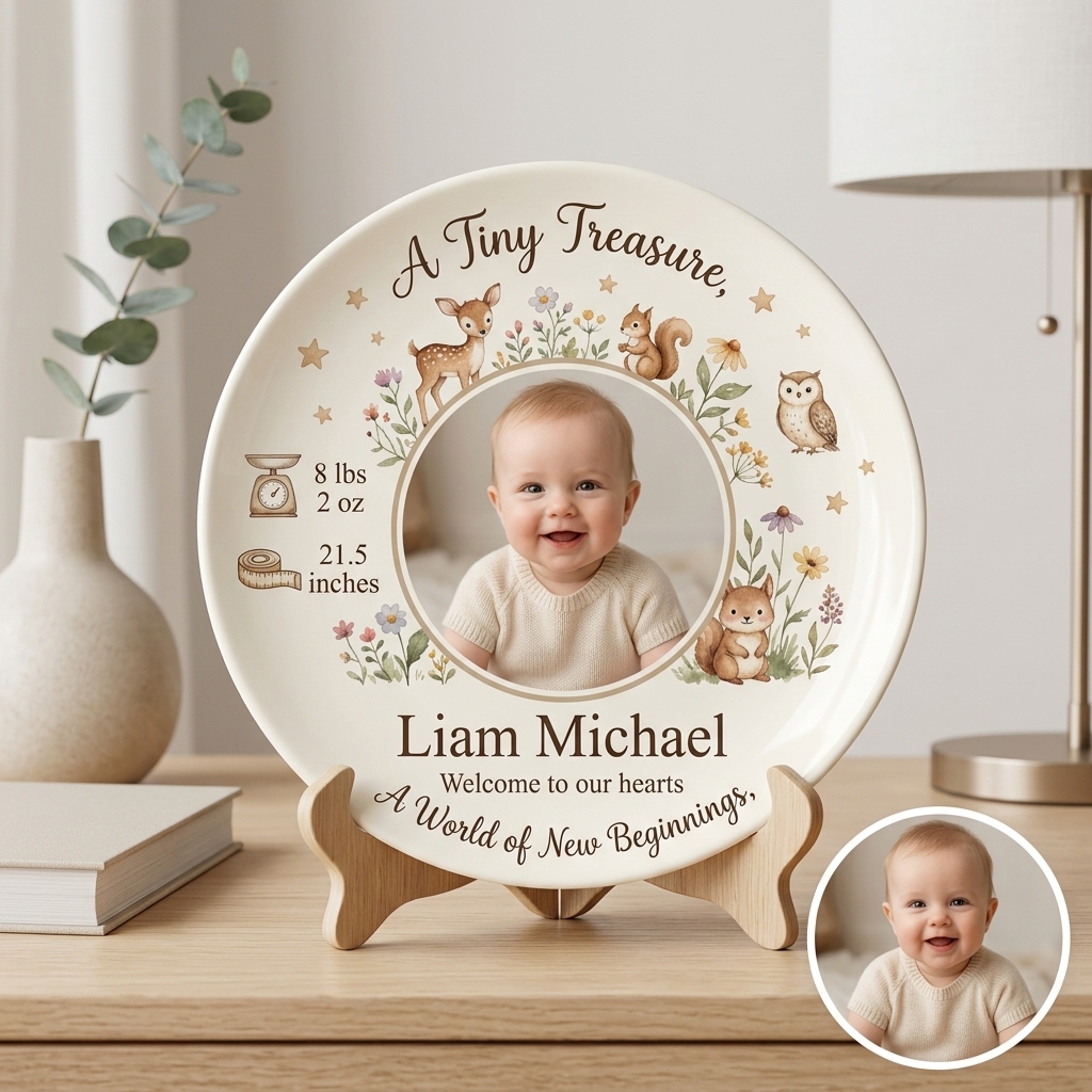 Personalized Dish Ornaments for Baby Couple Pet
