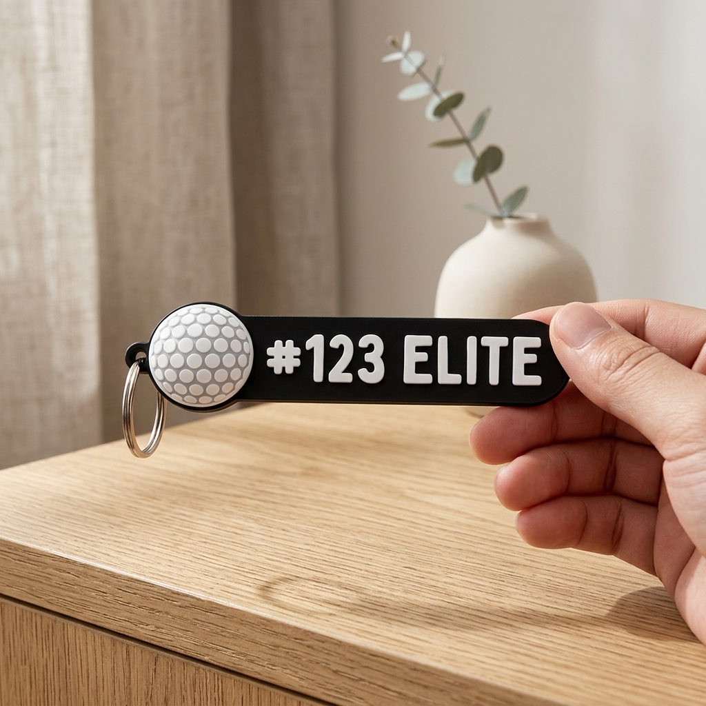 Personalized Sports Ball Name Number Tag Keychain ID