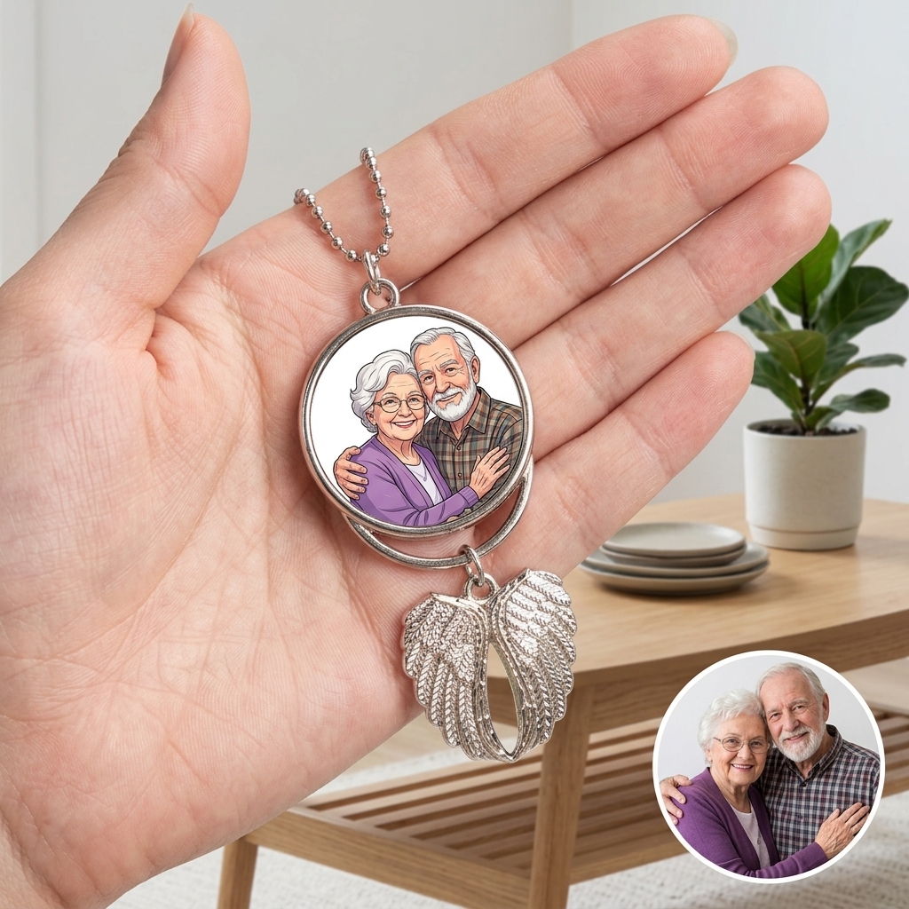 Personalized Photo with Wings Car Ornaments