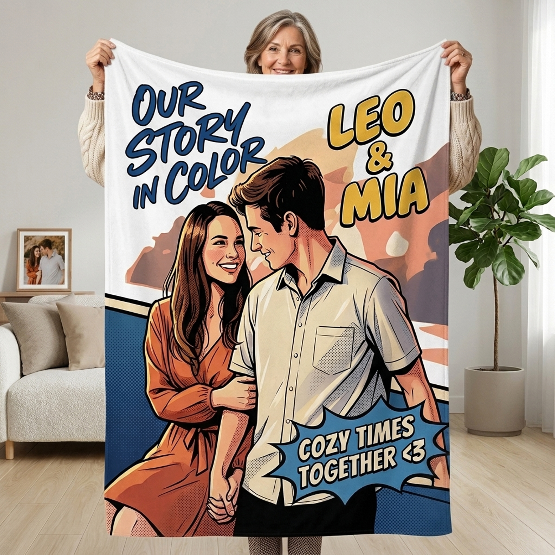 Personalized Blankets for Couple/Family/Pets