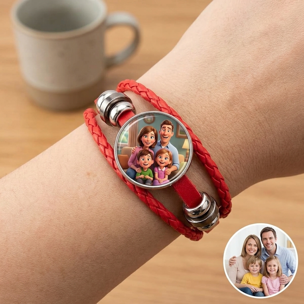 Personalized Photo Leather Bracelet