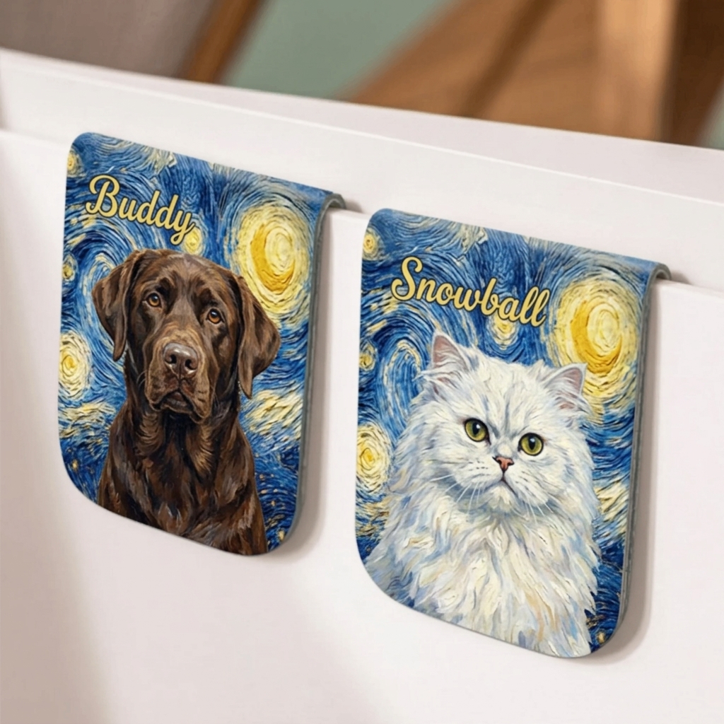 Personalized Pet Leather Bookmark Clip with Name