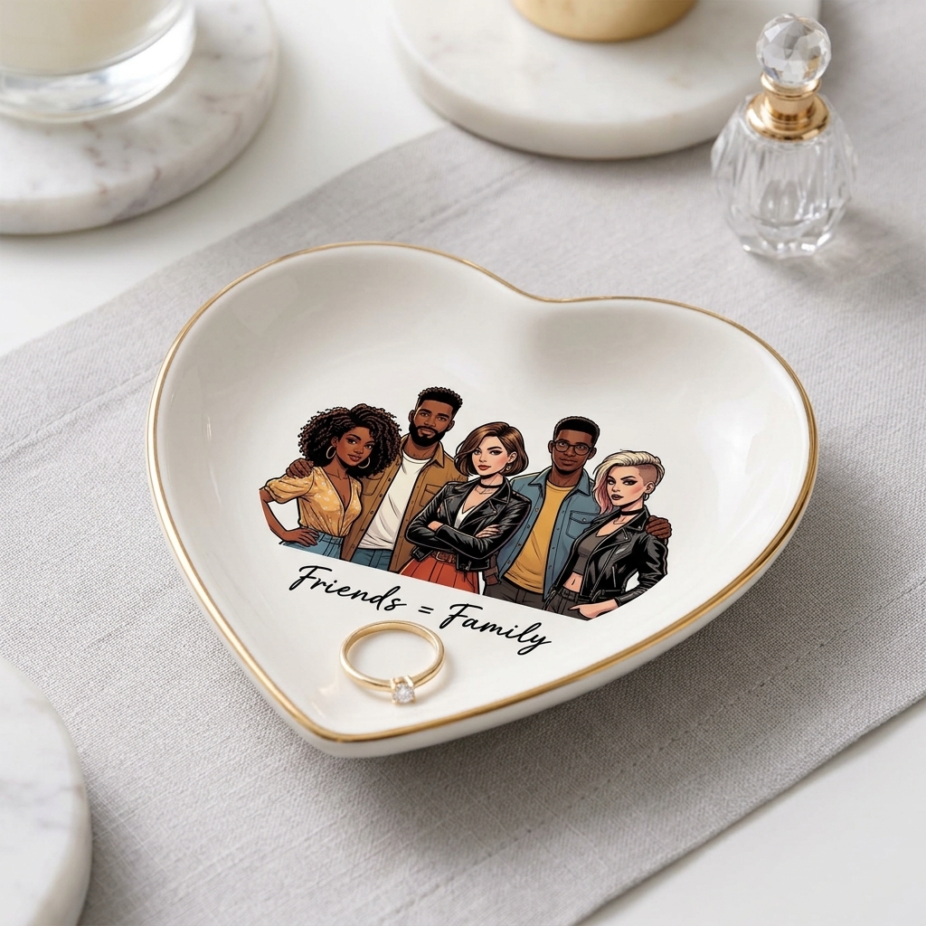 Custom Photo Ring Dish, Pet Ceramic Jewelry Tray