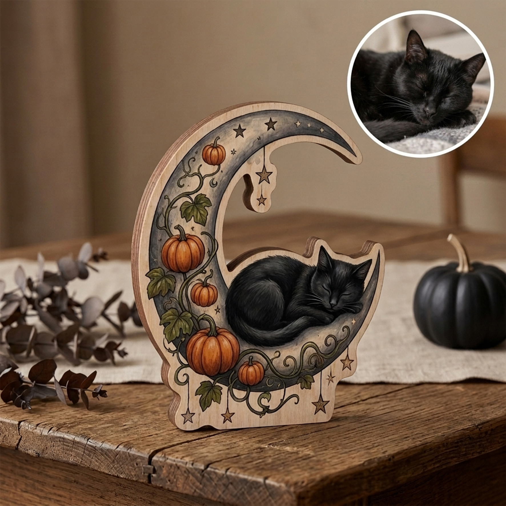 Personalized Halloween Wooden Ornaments of People and Pets
