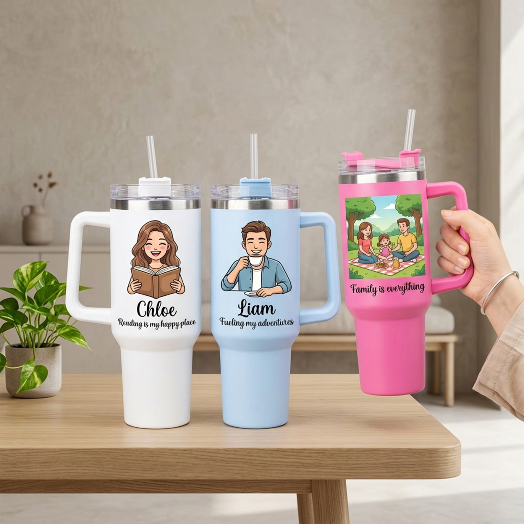 Custom Car Cup with Handle, Ice King Cup