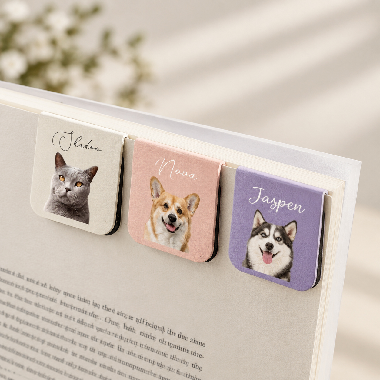 Personalized Pet Leather Bookmark Clip with Name