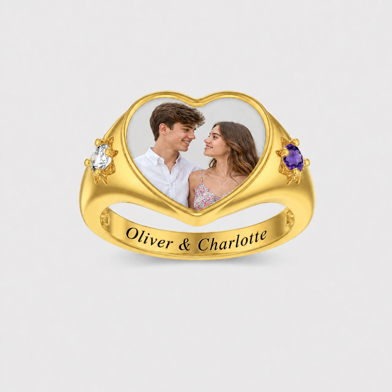 Personalized Sterling Silver Elegant Birthstone Ring