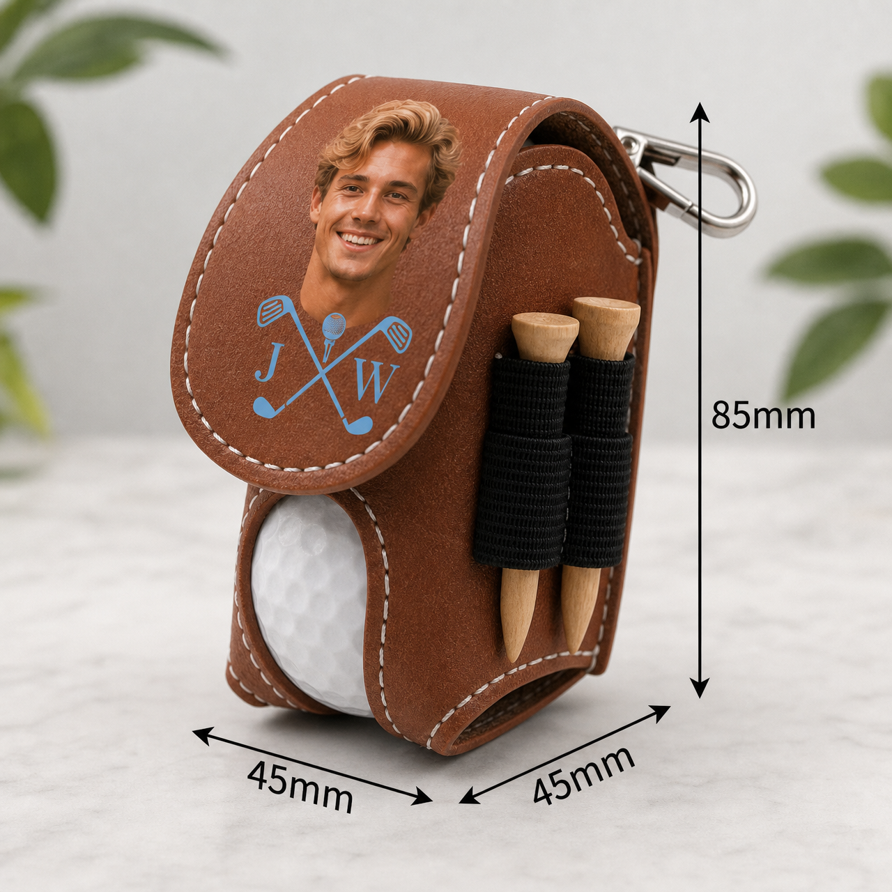 Personalized Leather Golf Ball Bag