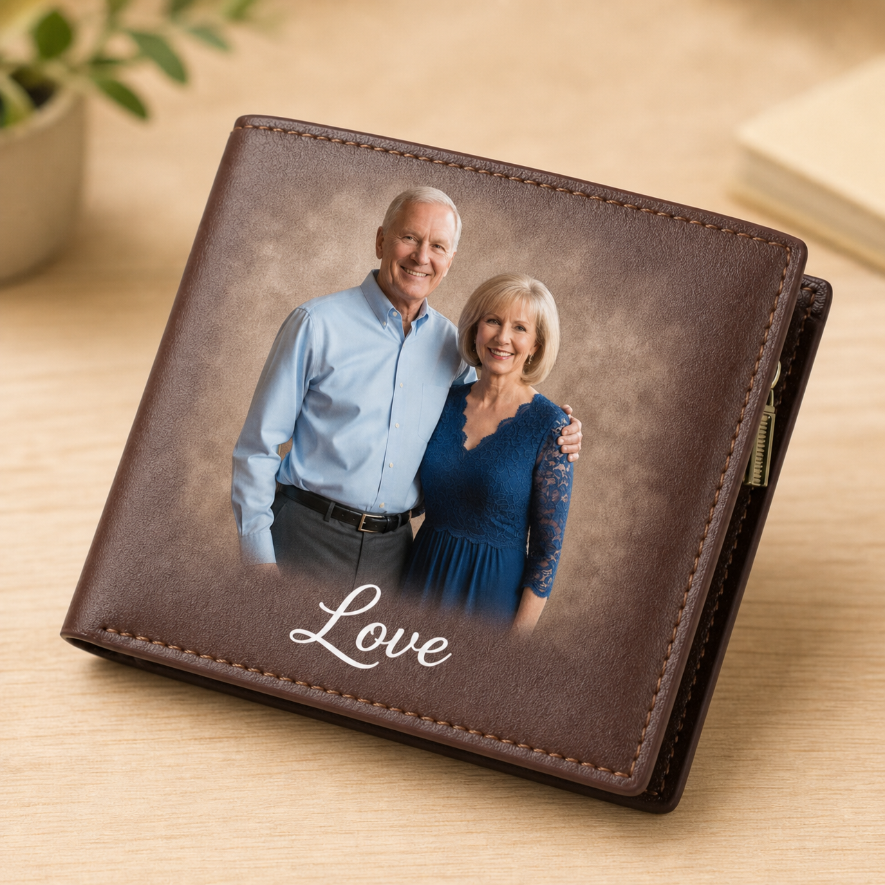 Personalized Photo Mens Leather Wallet