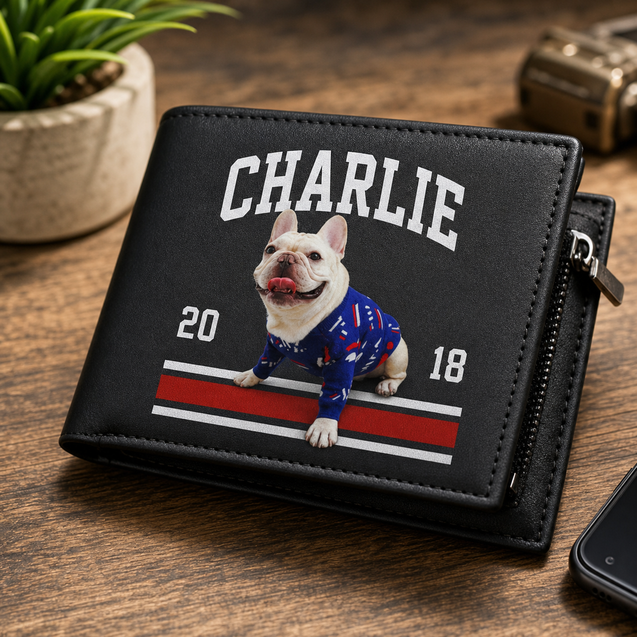 Personalized Photo Mens Leather Wallet