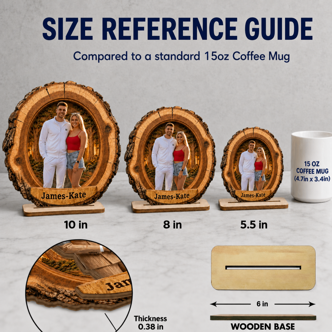Personalized wooden couple photo keepsake plaque