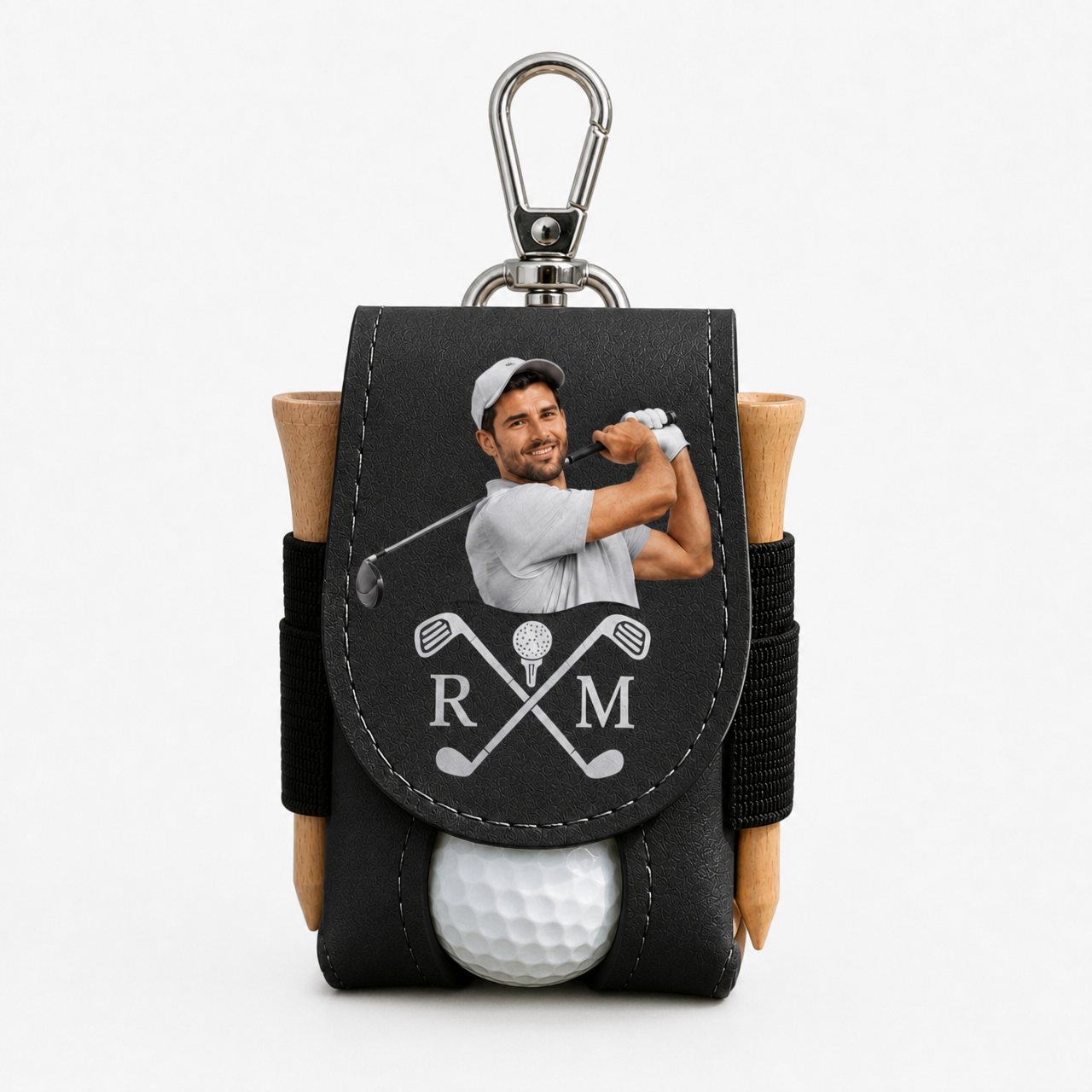 Personalized Leather Golf Ball Bag