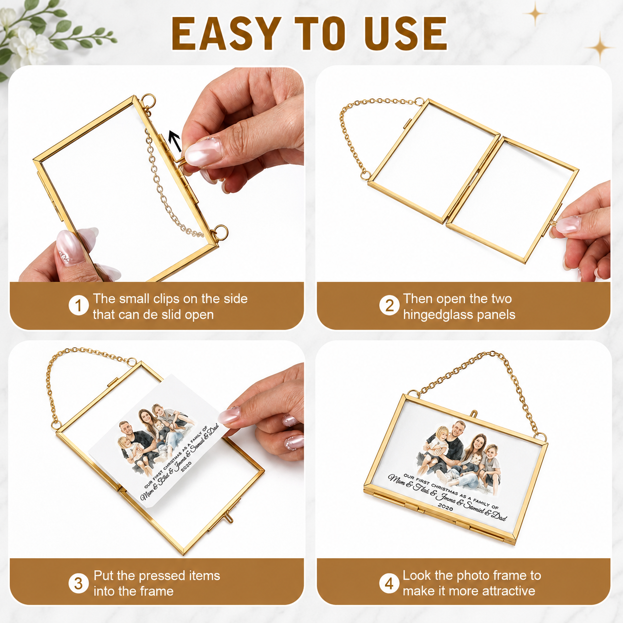 Personalized Photo Ornament, Glass Picture Frame