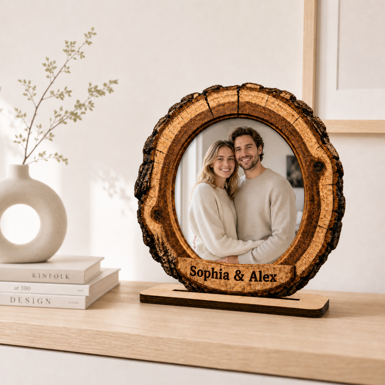 Personalized wooden couple photo keepsake plaque